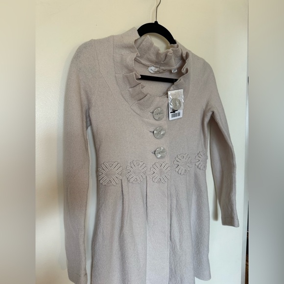 NWT Anthropologie Ivory Wool Alice in Autumn Jacket by Charlie & Robin in Size S - Picture 2 of 10